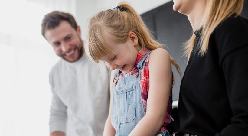 Cheerful child in foster care