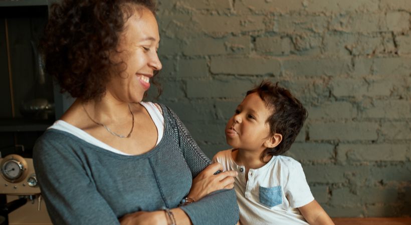 Adult supporting child with their sleep