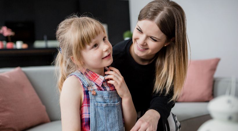 A child receiving support 