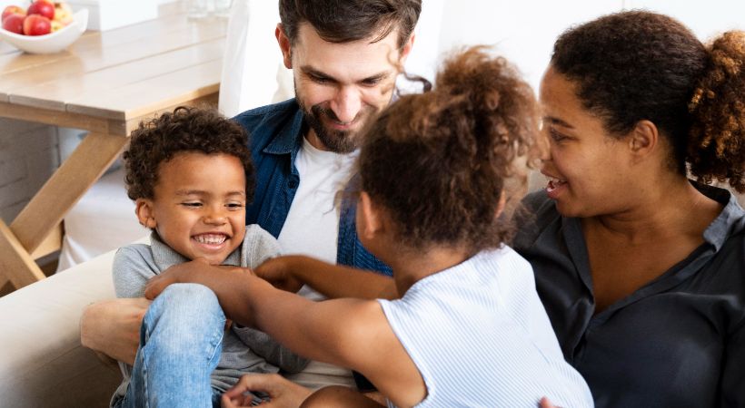 An adopted family coming together for support