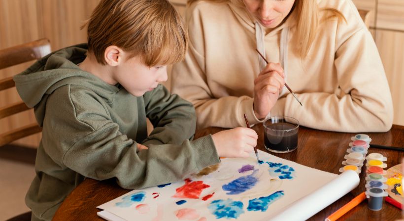 Kids expressing themselves through creative therapies.